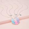 Qpeach 3Pack Heart Flower Butterfly Star Glitter Pendant Best Friend Girls BFF Necklace of 3 for Kids Friendship Jewelry Gifts