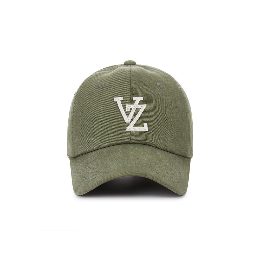 Monogram Applique Over Fit Washing Ball Cap Khaki [VARZAR]