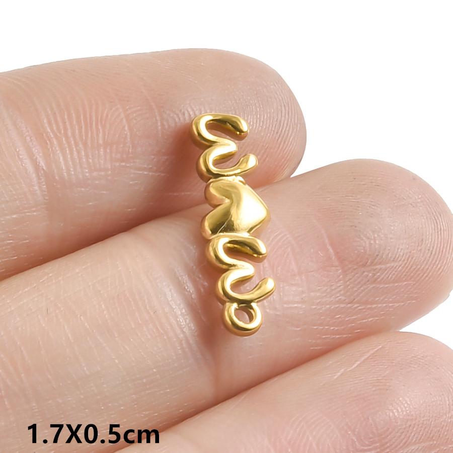 

6pcs No Fade Real Gold Plated Sun Heart Mom Pendant Stainless Steel Mother s Day Charm For Jewelry Making Bulk Handmade Material
