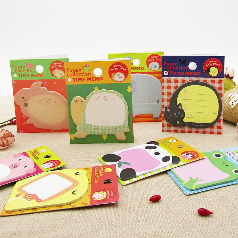 Korean Cute Cartoon Animal Sticky Notes | Tearable Memo Pad | Portable Student Stationery Gift