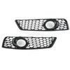 Front Fog Light Grille Cover, Gloss Black Replacement Part 8P0807682D 8P0807681D 8P0807682DE 8P0807681E, with Fog Light Hole, for 8P 2009 2010 2011 20