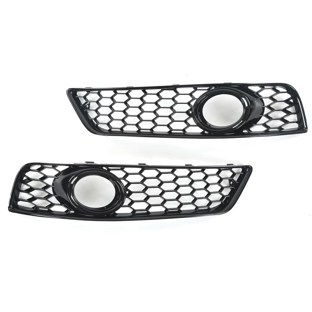 Front Fog Light Grille Cover, Gloss Black Replacement Part 8P0807682D 8P0807681D 8P0807682DE 8P0807681E, with Fog Light Hole, for 8P 2009 2010 2011 20
