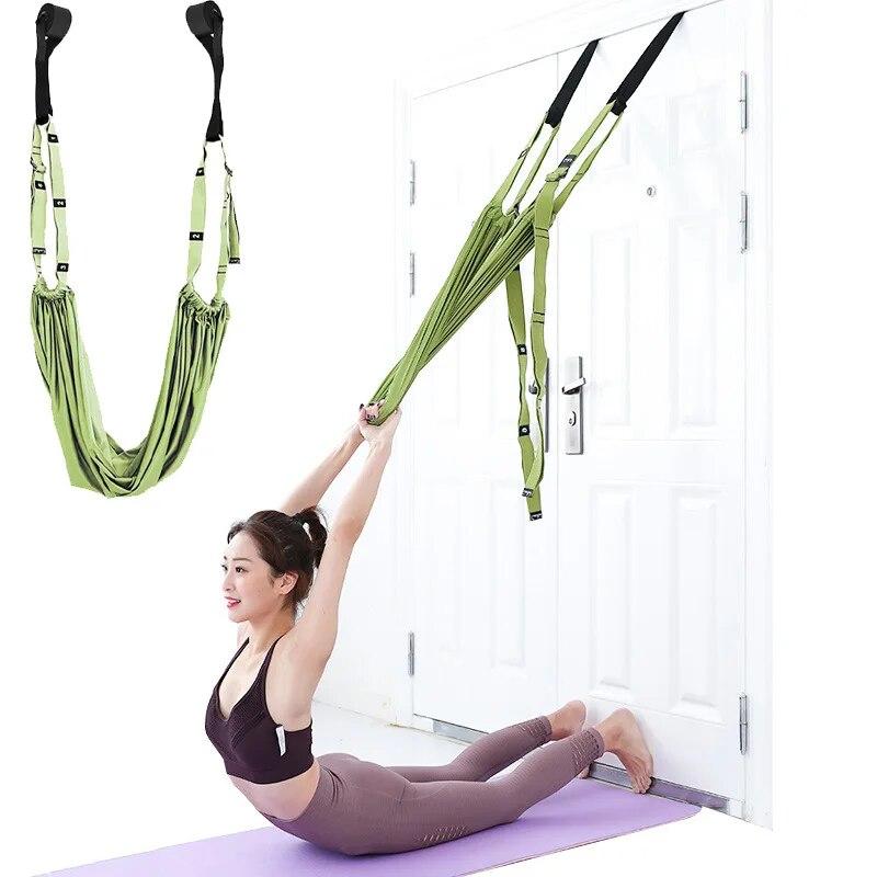 Aerial Yoga Strap Women Yoga Elastic Stretching Strap Hanging On Door Handstand Training Dacing Fitness Yoga Belts Hammock Swing