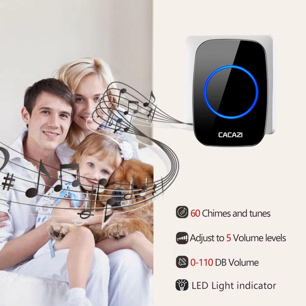 Waterproof Wireless Doorbell Long Range Cordless Call Bell No False Alarm Remote Doorbell  Home