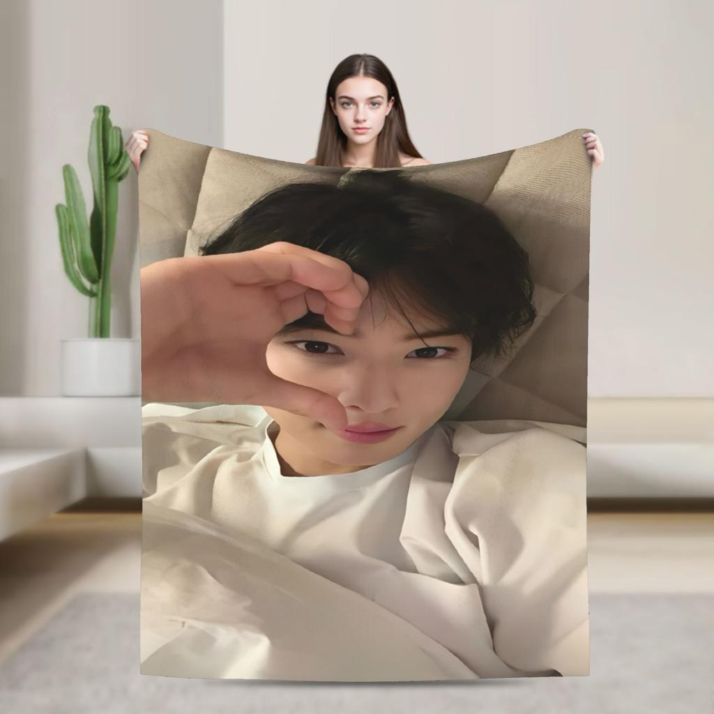 Cha Eun Woo Kpop Astro Idol Blanket Velvet  Cozy Lightweight Thin Throw Blanket For Home Bedding Throws