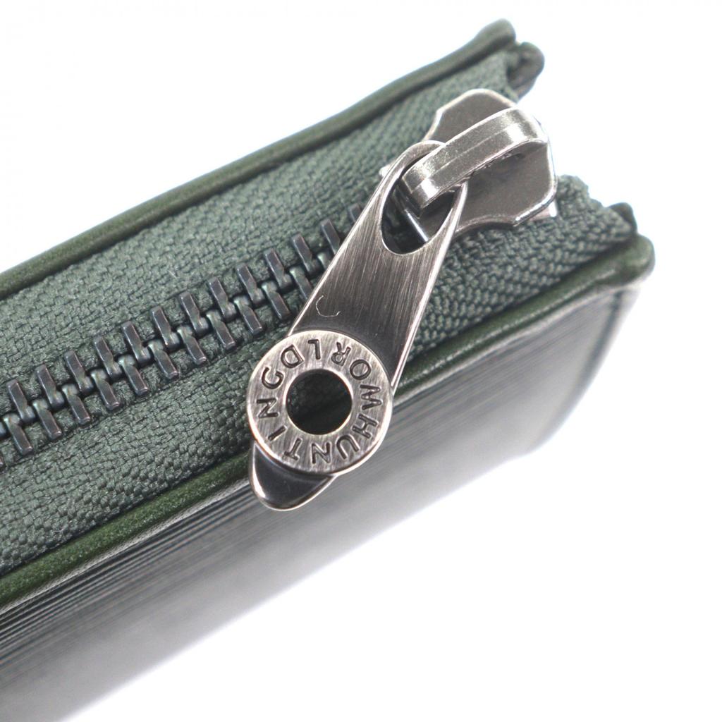 Excellent HUNTING WORLD Purse Stream Onbra L-Zip LongWallet Green Leather 270STO Used