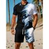 Outdoor Casual Men's Round Neck T-shirt Shorts and Pants Suit