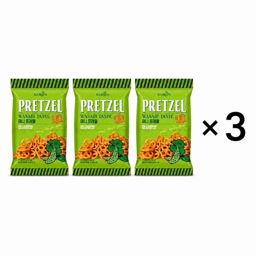 SAMJIN Mini Pretzel Biscuits Wasabi Flavor 70g 6pack