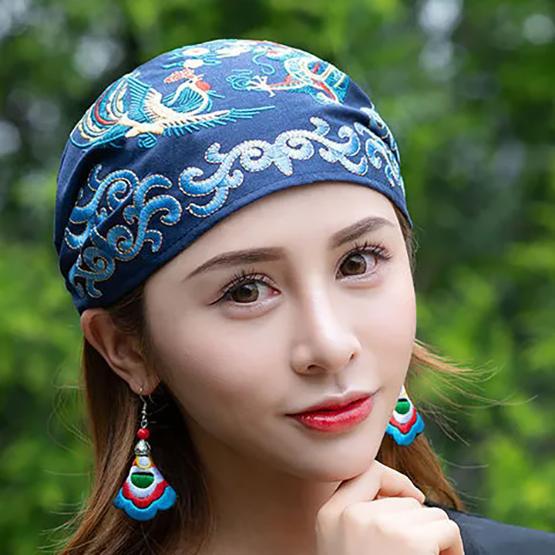 WTEMPO Ženy ležérní mexický styl etnické Vintage výšivka květina černá modrá růžová červená tištěné klobouky