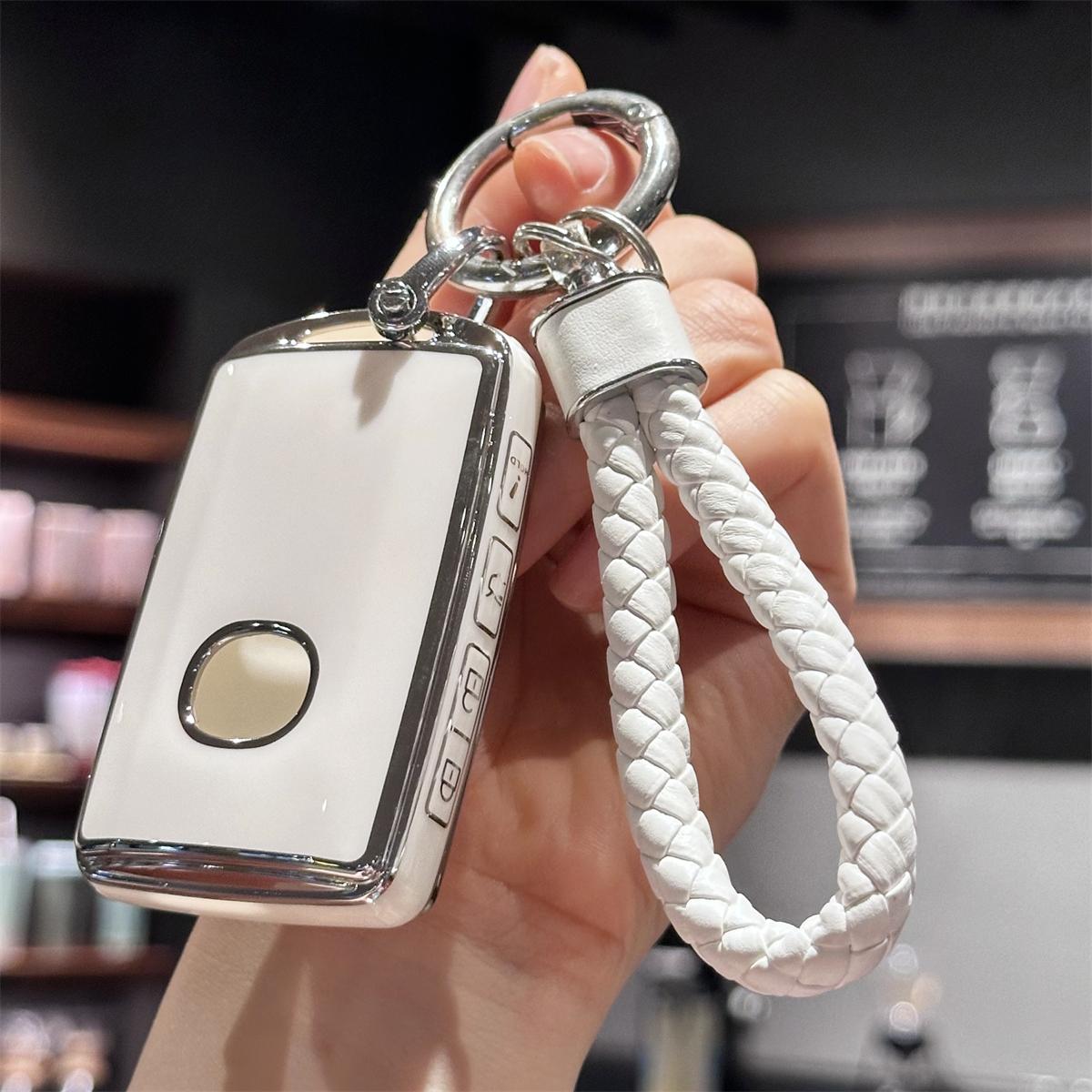 

Чехол для брелока из ТПУ с ремешком для ключей для Mazda 3, 6, CX-5, CX-9, CX-50 - 2019-2024 для WAZSKE11D0 белый