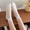 Silk-silk Wooden-ear Short Booties for Women in Summer, Lightweight Mesh Breathable Low-top Lace Women's Short Socks
