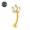 New Styles Best Selling F136 Titanium Zircon Butterfly Gold Inlaid Eyebrow Nail Screw Ball Fashion Body Jewelry
