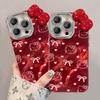 Bow kt cat bracelet Apple 11PRO mobile phone case New Year's red 11promax all-inclusive lens film 11/11