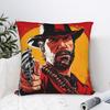 Gaming RDR2 Arthur Morgan Square Pillow Cases US West Cowboy Cushion Covers Awesome Zipper Decorative Pillowcover for Home 18"