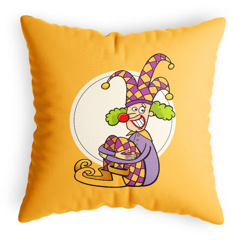 Circus Clown Cushion Cover Happy Kids Home Cartoon Cute Pillow Cover Car Restaurant Cushion Cover