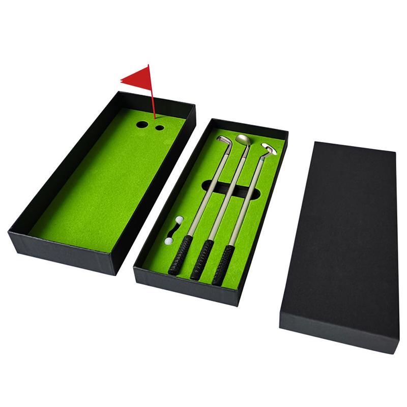 Promotion Original Fun Table Toys Metal Mini Golf Pen Gift Set Office Golf Business Putting Gifts Executive Gifts