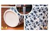 35CM Blue and White Porcelain Vase: Chinese-Style Ceramic Flower Container for Hydroponic Bamboo or Living Room Décor.