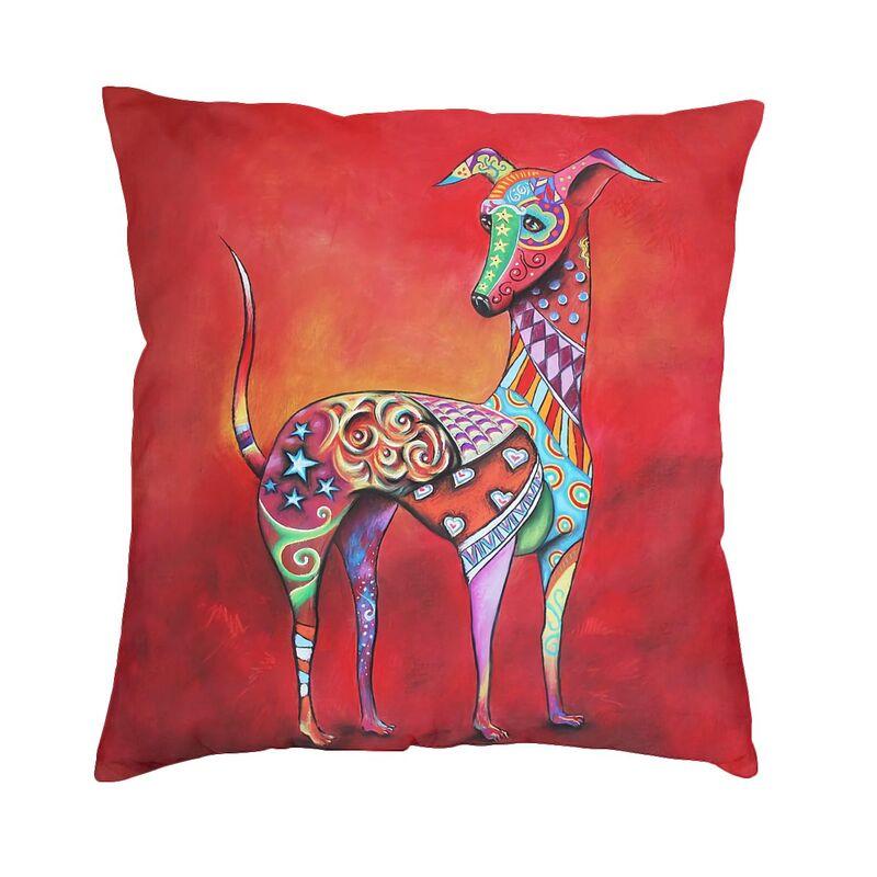 

Fashion Vogue Greyhound Square Pillow Case Decoration 3D Double-sided Printed Whippet Hound Dog Cushion Cover For Living Room