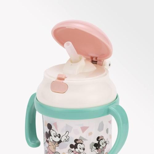 skater baby straw hopper two-handed mug 230ml disney mickey mouse one push silicone straw ksh2-a for ages 8 months and up