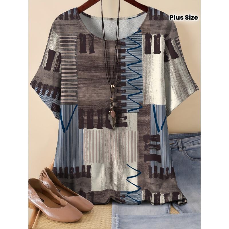 Summer Fashion Women's 3D Printed T-Shirt Short Sleeve O-Neck Denim-Like Graphics Print Tops Casual Streetwear Women's Clothing