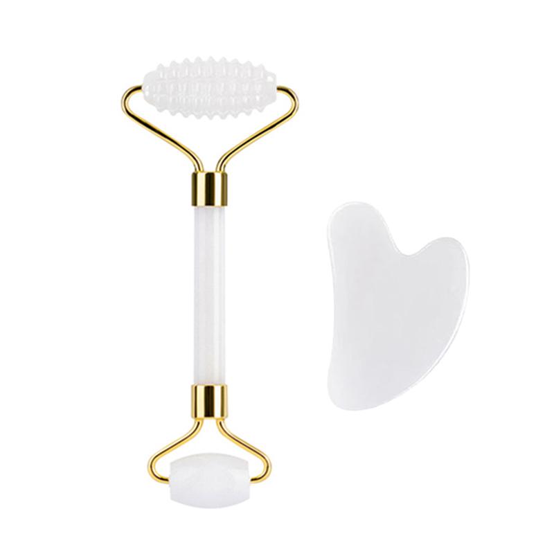 

White Jade Cold Therapy Eye Mask Gua Sha Roller Jade Massager For Face Lifting Anti Aging Beauty Skin Care Massage Tools