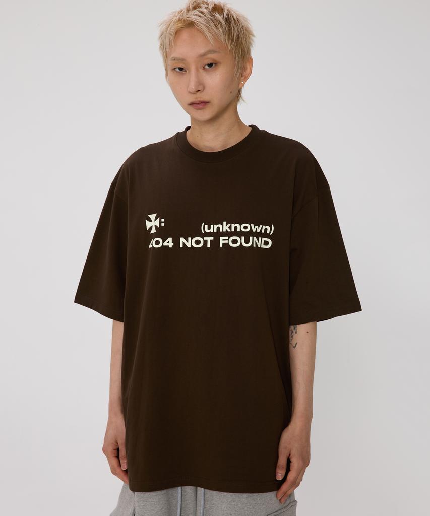 BOUNDARY 404 Error Oversized Short Sleeve T-Shirt [Brown]