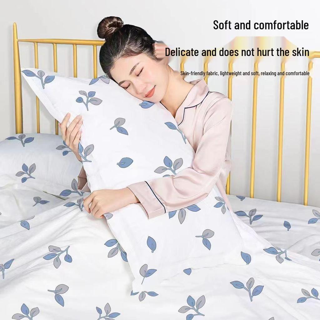 4-Piece Travel Disposable Hotel Bedding Set: Double Bed Sheet, Duvet Cover, Pillowcase – Thickened and Anti-Dirt