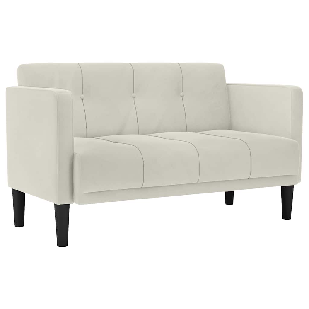 Two Seater Sofa Cream 111 Cm Velvet