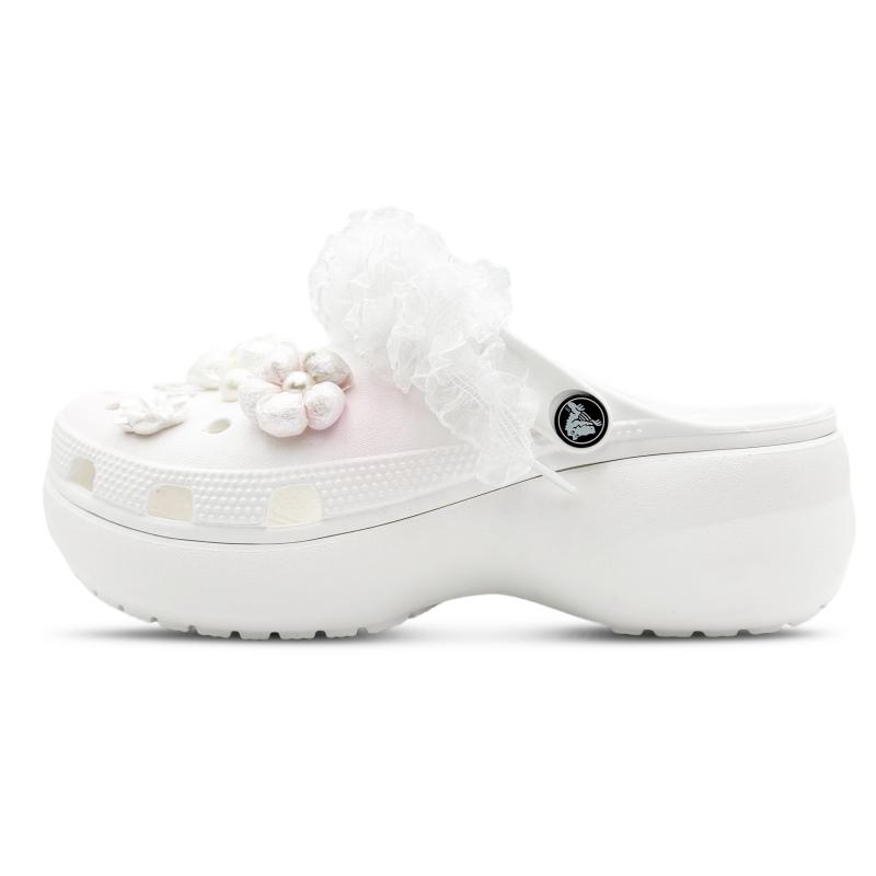 

Crocs Classic Platform Clog EVA Sweet Fashion Trend Commuter Personality Simple Hole Shoes Women s White 39-40 белый