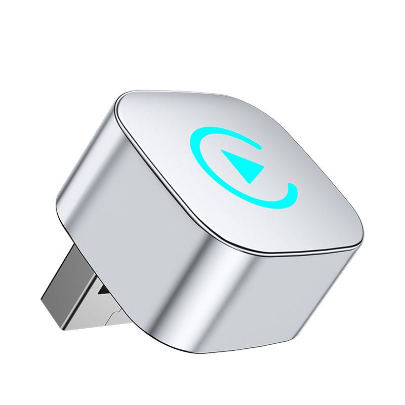 Wireless Carplay Adapter With Alarm Light For Iphone Android Auto 2In1 Wired To Wireless Ai Box Usb Connection For Truck Vehicle