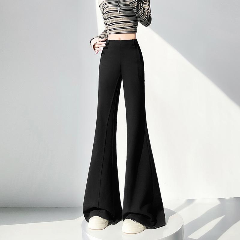 2026 Spring Women's Petite Low-Waist Micro-Flare Wide-Leg Sweatpants – Slimming, High-End Feel