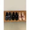 Gentle and Small Fragrant Mary Jane Shoes Winter Retro Inner Height Increase Bow Pearl Single Shoes