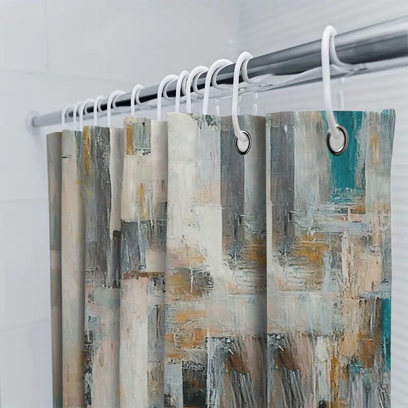 Abstract Art Shower Curtain Modern Colorful Watercolor Design For Bathroom Decor, 72X84 Inches (183Cm X 213Cm)