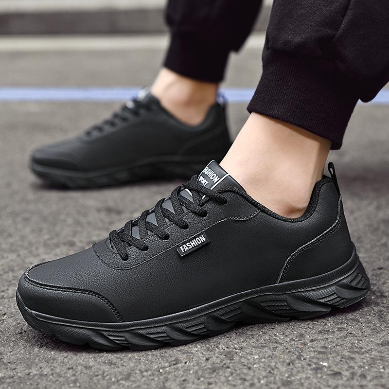 A015 Men's Lightweight Leather Low-Top Running & Casual Shoes for Spring and Autumn