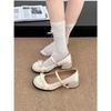 Silver French round head light mouth thick heel single shoes 2026 new spring and autumn with skirt height increase soft sole Mary Jane shoes