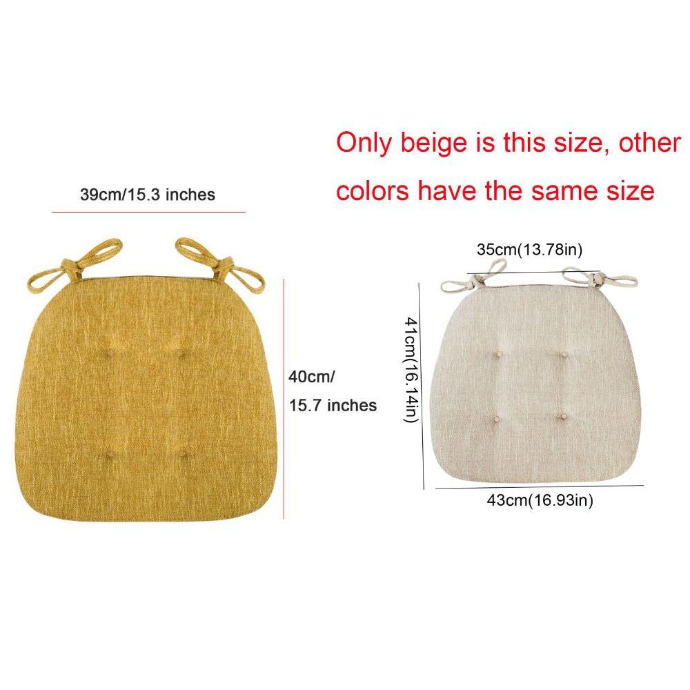 Warm Soft Butt Relaxing Cotton-ramie Home Solid Color Seat Mat Seat Cushion Chair Pad Chair Cushion