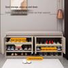 Shoe Storage Bench with Dustproof Seat and Integrated Rack for Entryway