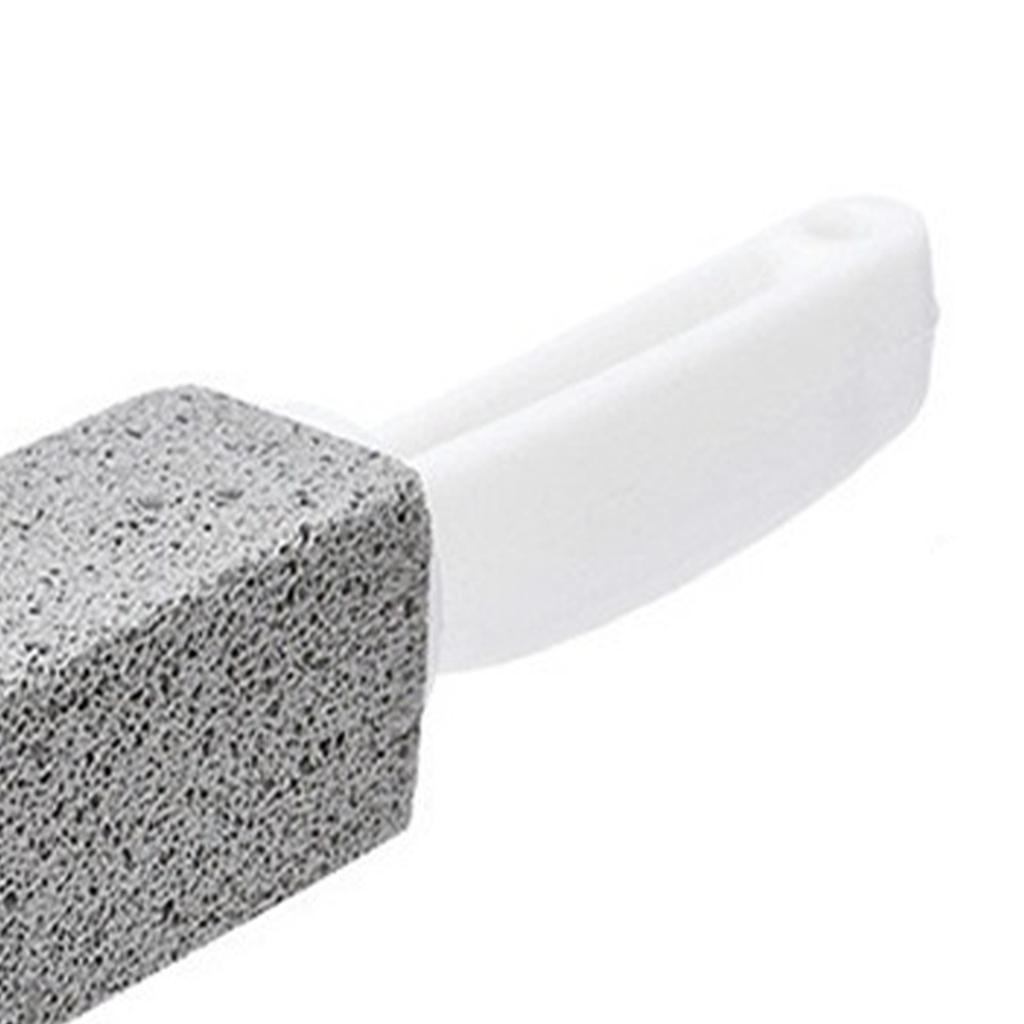 2pcs Pumice Stone Toilet Bowl Cleaner Efficient Toilet Bowl Cleaner Brush with Curved PP Handlee for Tiles BBQ Grills