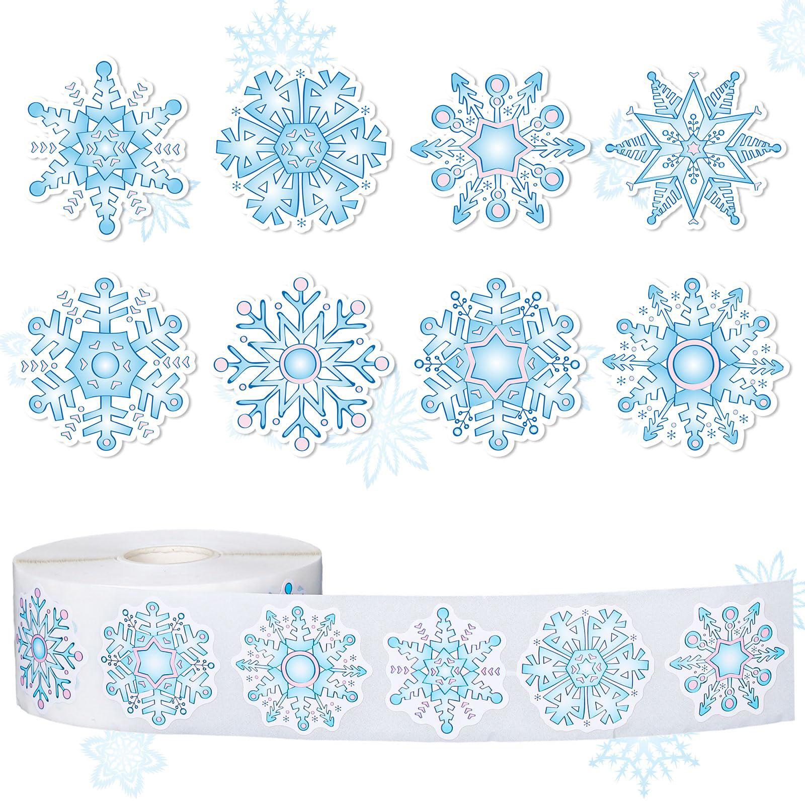 100-500Pcs High-Quality Blue High-Quality Snowflakes High-Quality Christmas High-Quality Stickers High-Quality Christmas High-Quality Tags