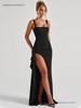 Women's Summer Fashion Spaghetti Strap Backless High Slit Dress
