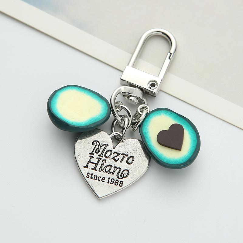 Avocado Heart AirPods Keychain: Cute Girly Bag Charm Pendant