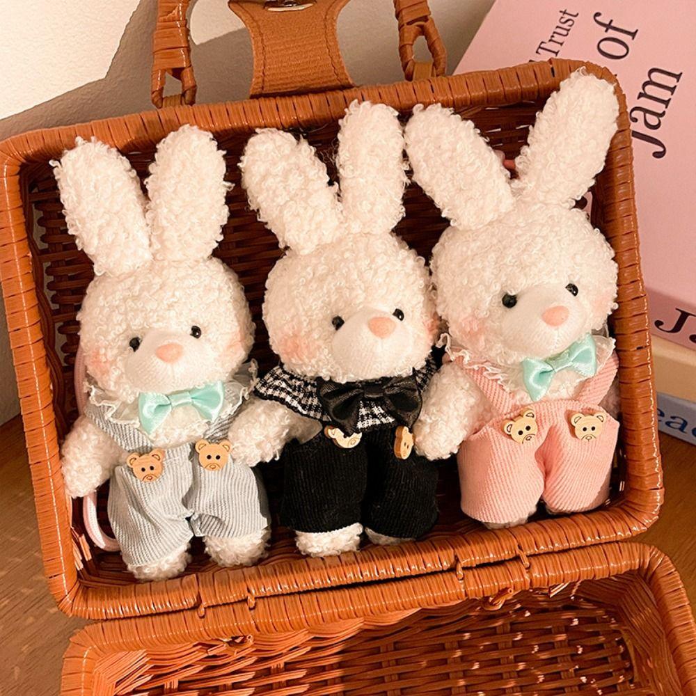 Cute Plush Doll Keychain Hanging Plush Rabbit Key Ring Creative Bear Plush Pendant  Daily Use