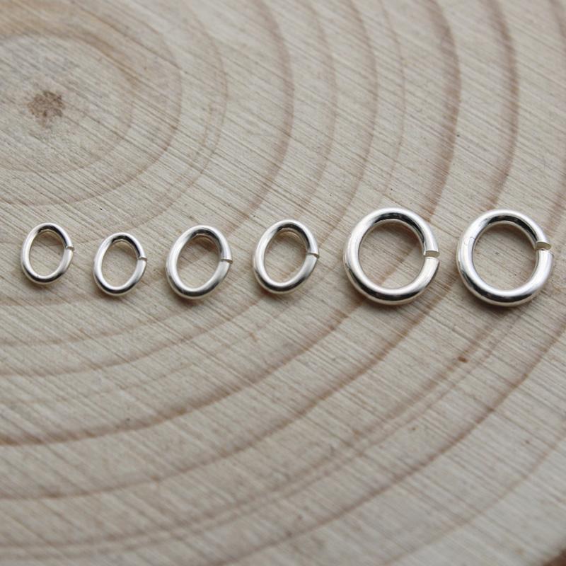 Pure 925 Sterling Silver Oval Open Single Loops Jump Rings & Split Ring for Necklace Bracelet connector Jewelry Making Findings
