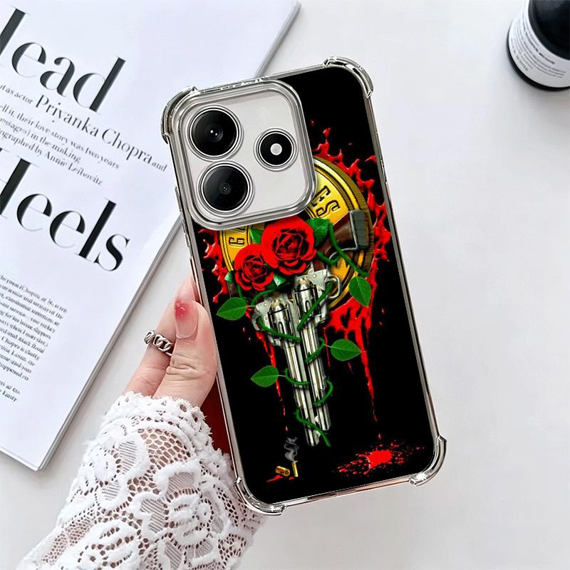 

Band G-Guns N R-Roses Plating Phone Case For Xiaomi Redmi Note 14 15 Pro Plus 13 12 11 11S 11T 10 9S 9 5G Anti-Fall Airabag Cove Redmi Note 14 Pro 4G