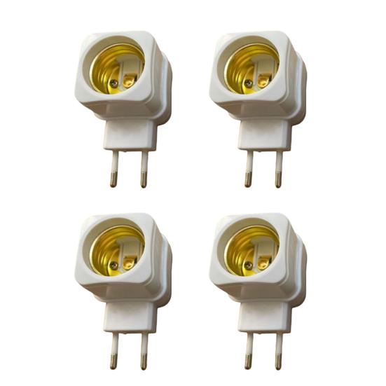 E27 EU Plugglampe Lysholder Base Socket Converter Adapter med kontrollbryter