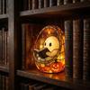 Halloween Reading Book Resin Decorative Lamp Tabletop Figurine for Home Decor