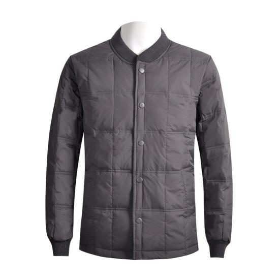 Giacca Piumino da Uomo Autunno Inverno Collo Alto Manica Lunga Velluto Ispessito Cappotto di Cotone con Tasche Tinta Unita Trapuntato Capispalla