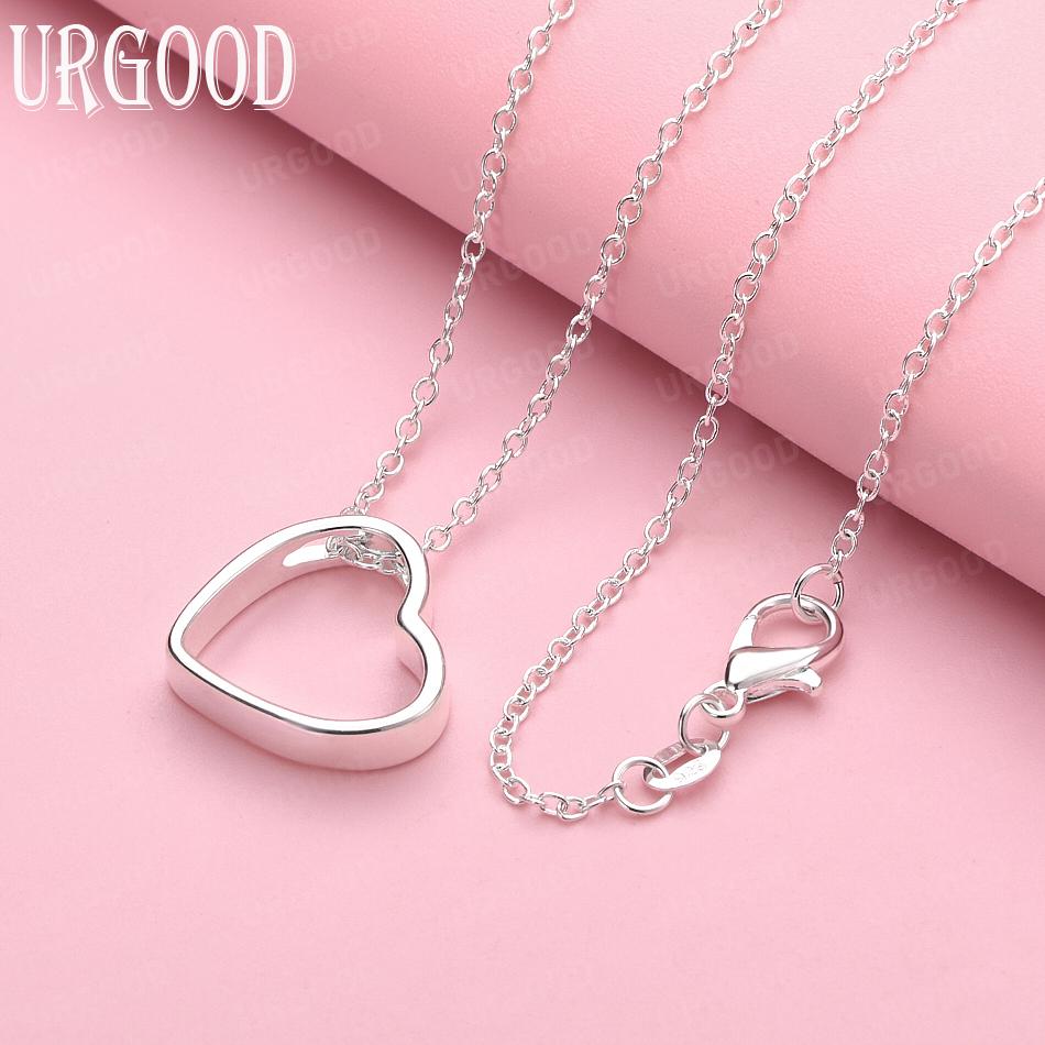 

Підвіска-шарм з срібла 925 проби у формі серця, намисто, весільна прикраса 45cm