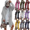 Fall Winter Women's Knit Sweater Long Cardigan Open Shawl Coat with Hood and Pockets (Plus Size)