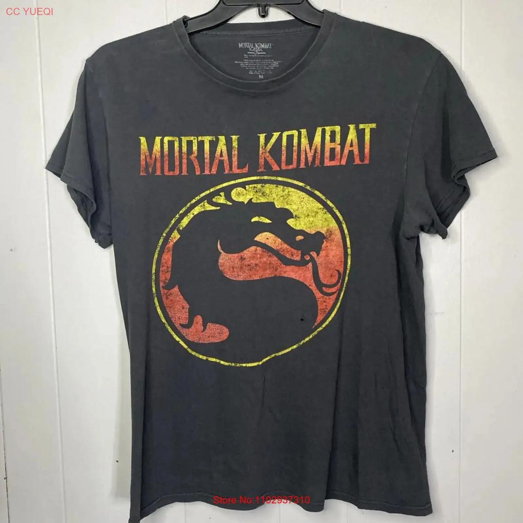 Mortal Kombat Logo T Shirt Faded Distressed Thrashed Medium M Y2k Vintage Fashion Streetwear Slightly Unisex